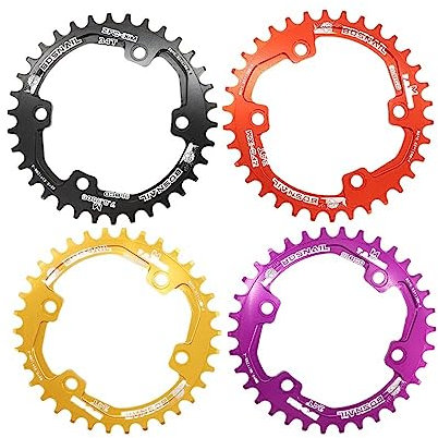 Platos para Bicicletas Plato Redondo 96bcd asimétrico 30T/32T/34T/36T/38T 96 BCD MTB Bike Plato Ovalado 32 MTB (Color : 30T Black)