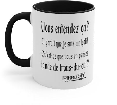 Jm-Déco Mug coloré Kaamelott - Vous entendez ça - Idée Cadeau Tasse en céramique Couleur Noir