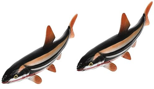 BESTonZON 2St Schafgarbe Fischspielzeug Dekoration Simulations-Angelspielzeug Easy putz Spielzeug Fische Kinderspielzeug Modelle Tischzubehör lebensechte Fischfigur Panzer Werkzeug Tier