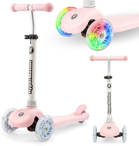 HyperMotion Kinderroller 3–8 Jahre – Dreirad Balance-Scooter mit LED-Rädern – Höhenverstellbarer Roller für Kinder – Rutschfestes Trittbrett – Leicht & Stabil – Max. Belastung 50 kg - TRINGO