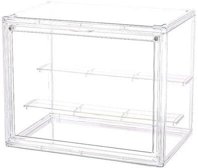 Clear Display Case for Figures Display Cabinet Box with Magnetic Door Desktop Dustproof Collection Display Box for Storage Mini Toys Rock Stone Crystals Figures(clapbard-s)