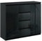 roe furniture Kommode mit 4 Schubladen & 2 Schränke - Modern Schubladenschrank - Komodenschrank - Schubladenkommode 140 cm Breit - Schwarz Hochglanz