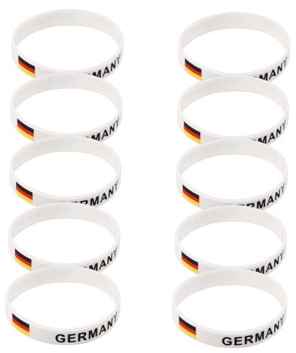 AUTSUPPL 10stücke Deutschland Flagge Silikonarmbänder Sportliche Handgelenk-bänder Für Fußballspiele Und Internationale Wettkämpfe Bequem Und Langlebig