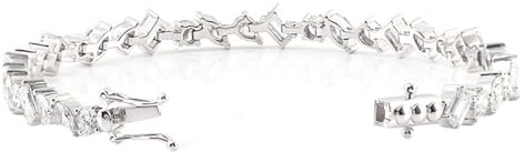 Epinki Echtschmuck, 9K/14K/18K Weißgold Armband, Tennis Armband Frauen mit Rechteck Moissanit, Au 375/585/750 Gold Armband Freundschaft