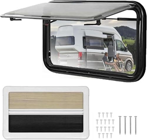 Sostituzione finestra camper, Finestra di uscita camper, Finestra a spinta incernierata per roulotte, camper, Botola di ventilazione esterna per sostituzione finestra camper, 750x450 mm