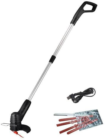 Homeriy Decespugliatore elettrico da giardino con portabilità e funzionalità senza fili, asta telescopica leggera regolabile (1-30 cm), facile da tagliare per erbacce