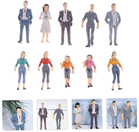 PHENOFICE 10stücke Bemalte Personenfiguren Aus Kunststoff Miniaturmodelle Passend Für Modelleisenbahnanlagen Baufiguren Modell Langlebig Und Sicher