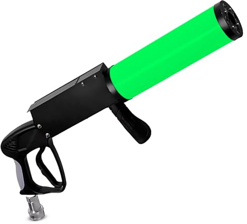 CO2-partypistol med 6 m räckvidd | 3 m kabel + norostutgångsrör | Högkvalitativ CO2 DJ-kanon/pistol | lämplig för DJ Club scener | Jet Machine (LED-pistol)