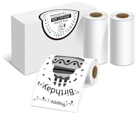 ORGSTA Etiketten Selbstklebend Klebeetiketten Aufkleber für S002 | Weib 57mm x3M, 3 Rollen Beschriften Beschriftungsetiketten Selbstklebende Sticker Labels