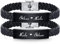 XUANPAI Partnerarmbänder mit Gravur Pärchen Armband Leder für Herren Damen Verstellbares Paar Armbänder Personalisierte Geschenke für Paare Weihnacht Jubiläum Geburtstagsgeschenk (B-Personalisierte)