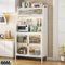Fiutazge Küchenschrank mit Arbeitsplatte,Buffetschrank,Küchenbuffet,Vitrinenschrank,Sideboard mit Verstellbaren Ablagen,Großer Stauraum,Küche, Wohnzimmer, Esszimmer,76 x 36 x 160cm,Weiß