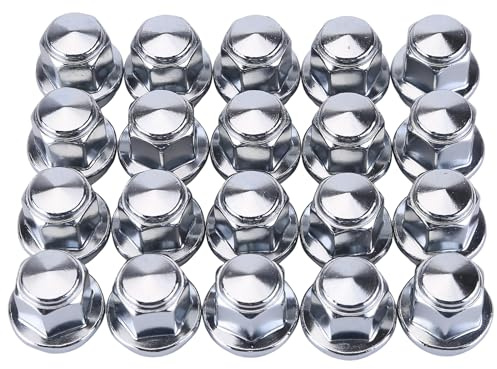 Aublinto Radmuttern 20 x FEBI-Bilstein Radmutter verchromt M12 x 1,5 passend für Alufelge Factory Style Große Eichel Sitz Lug Muttern für Fabrik Räder – Chrom geschlossenes Ende Lug Nuts