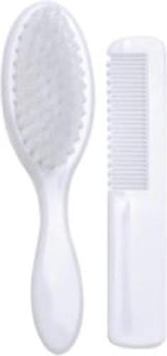Babybürste und Kamm - Babykamm - Weiß - Babybürstenset - Weiche Bürste