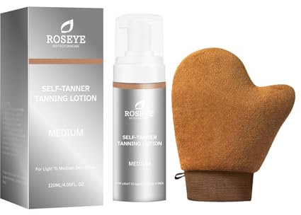 Selbstbräuner Creme，Medium Tanning Lotion，Selbstbräuner für Gesicht und Körper，Für helle bis mittlere Hauttöne，Für Gesund Aussehende Bräune ohne Sonne,Bräunungsbeschleuniger Sonnencreme