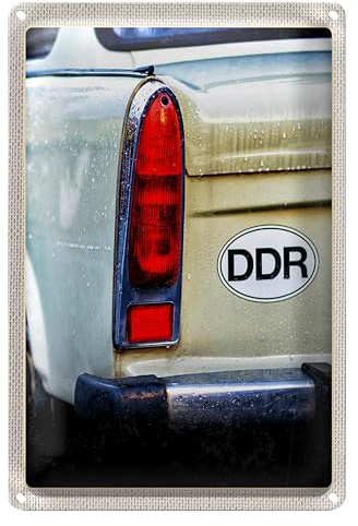 Nostalgisches Blechschild | DDR Trabant | Retro Wanddeko | 12 cm x 18 cm