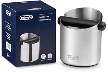 De'Longhi Coffee Knock Box DLSC084, Coffee Dirt Collection, Stainless Steel, Non-slip Rubber Base, Removable Rod, Strong and Stability Body, Easy to Clean