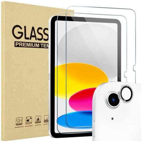 ProCase - Protector de pantalla para iPad (A16) de 11 pulgadas 2025, iPad de 10ª generación de 10,9 pulgadas 2022, 2 protectores de pantalla + 1 protector de lente fotográfico, protector de pantalla