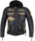 Herren Motorradjacke Lederjacke Biker Jacke mit Protektoren Leder Jacke mit Kapuze Leather Jacket Fashion Jacket Custom (DE/NL/SE/PL, Alphanumerisch, 3XL, Regular, Regular, Orange/Beige Streifen)