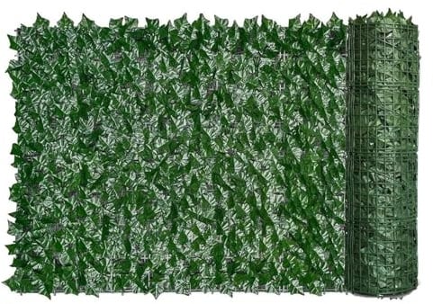 Valla De Seto Artificial De 1 X 5 M, Hojas De Hiedra Verde, Revestimiento De Balcón, Decoración De Césped, Fondo Decorativo, Protección De Privacidad, para Balcón(1x10m)