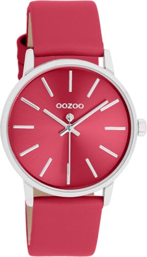 Oozoo Timepieces Damen Uhr - Armbanduhr Damen mit 18mm Lederarmband | Hochwertige Uhr für Frauen - Edle Analog Damenuhr in rund