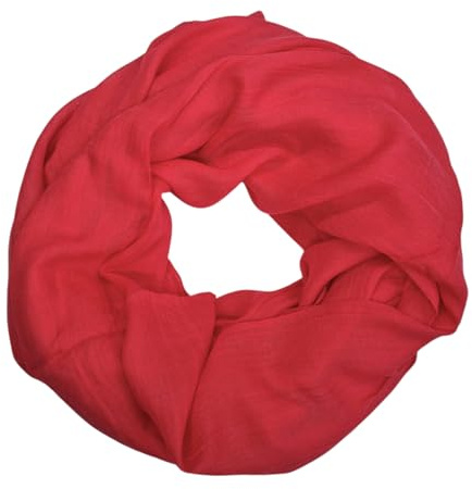 zarolo Damen Loop Schal Unifarben, leichter dünner Schlauchschal, Damen Halstuch Unifarben, Rundschal einfarbig aus leichet Viskose