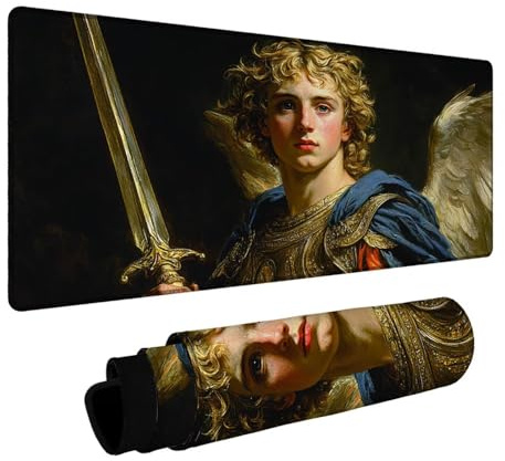 Tapis de Souris Homme Tapis de Souris Gamer Ange Mouse Pad Bords cousus Précision et Vitesse Améliorées pour Decoration Maison Bureau Pc Portable Pc Gamer Clavier Sans fil Cadeau 600x1400x3mm DBYH5801