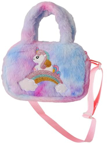 Milisten Flauschige Einfachem für Einhorn Tasche Geräumigem mit Mädchen Umhängetasche Hauptfach Kindergarten und Schule