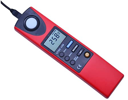 Light Meter, Light Meter UT382 20-20000 Lux Lumens Digital Light Meter USB Measuring Instrument, Light Meter Digital Lighting Meter Handheld Ambient Temperature Meter