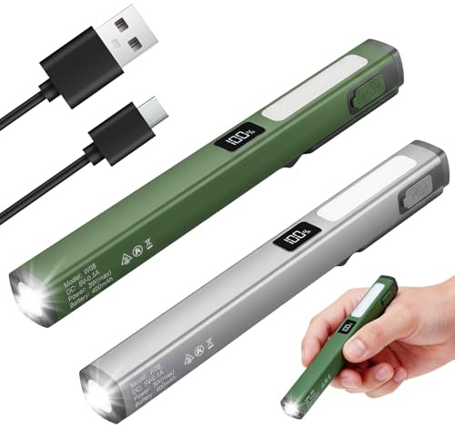 Lumoryx Linterna de trabajo COB recargable USB, 6 Modos de Luz Portátil