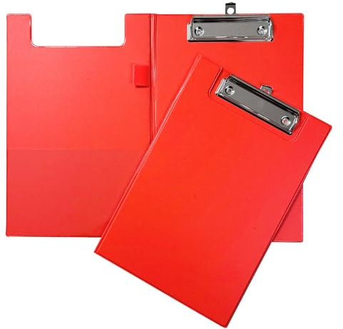 A5 Neon Orange Klemmbrett mit Stiftehalter