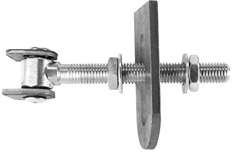 SOTECH 2 x charnière de portail réglable M18 x 185 mm avec pattes à souder, ferrure de portail, charnière de portail en acier, charnière de portail en acier