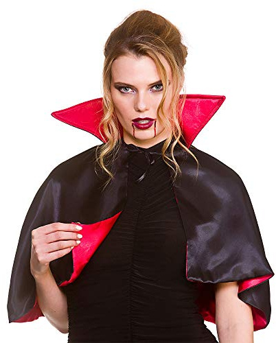Wicked Costumes Adult Unisex Deluxe Mini 14 Vampire Cape with attached Collar (One Size) Halloween Fancy Dress Accessory