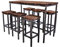 CHYRKA® Bartisch Stehtisch Barhocker Barstuhl BarMöbel SAMBOR Loft Vintage Bar Industrie Design Handmade Holz Metall (Tisch 160x60 + 6 Hocker)