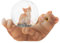 Elanze Designs Gestreifte getigerte Katze und Kätzchen, magisch, skurril, Tischkommode, Nachttisch, Miniaturfigur, 45 mm, stabiles Polyresin, Glitzer, Wasser-Schneekugel, Dekoration