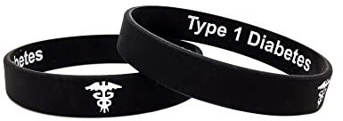 Butler & Grace T1 Diabetes Silikon Medizinische Armband Mit Versteckte Nachricht. Typ 1 Diabetes Notfall Armband fur Herren Damen Schwarz Weiss 8 Zoll 202 mm