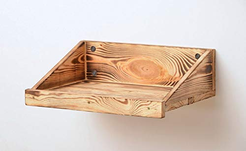 Lycce Wandregal Fuego Holz geflammt rustikal schlicht Wandboard, Größe 1