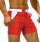 TACVASEN Boxer Shorts Mens Sports Swim Shorts for Men Quick Dry Swimming Briefs Sexy Boxer Trunks Boardshorts Boy Summer Surfing Swimwear Pockets, Red, 32