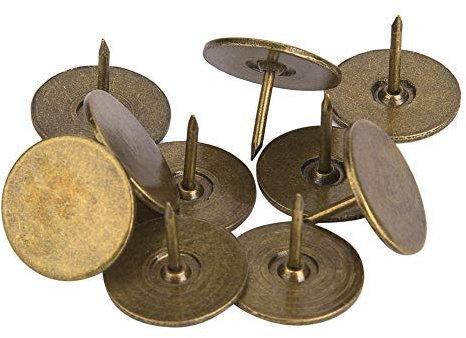Sheens 100Pcs große flache Kopf Cyan-blau Bronze Polsternägel - antike Metallnägel für Möbel Dekoration und Handwerk Projekte (19 x 15mm)