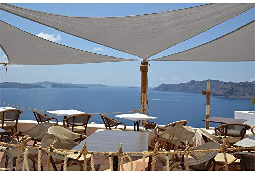 Sonnensegel 5x5x5m grau | wasserfest UV-Schutz Sonnenschutz aus reißfestem Polyester wetterfest Garten Balkon Terrasse Camping