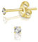 DTPsilver - Winzige Ohrringe 925 Sterling Silber Gelb Vergoldet mit Kristallen von Swarovski® Elements Runde Sehr kleine Ohrstecker - Durchmesser 2 mm - Farbe : klare Kristalle