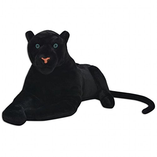 yorten Plüschpanther Panther-Form, Plüschtier, XXL 146 x 39 cm, Stoffpanther Stofftier, Plüsch Kuscheltier, Spielzeug als Geschenk für Kinder (Schwarz)