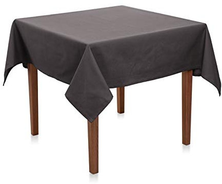 Tischdecke Baumwolle Linon - Uni, Einfarbig, Baumwolltischdecke, Tischtuch, Tischdeko (Dunkelgrau, 100x100 cm)