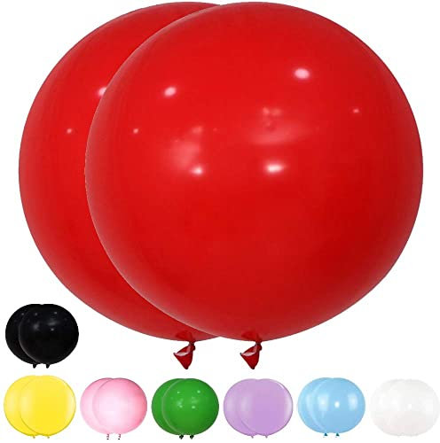 DIWULI XXL Rote Luftballons - 2 Stück Riesen-Ballons