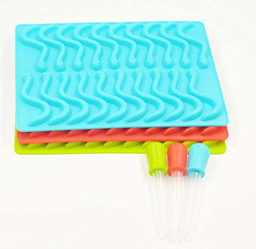 Selecto Bake - Molde de Silicona Gusano 20 Cavidades - 1 al Azar, para crear dulces, chocolate, fondant, gelatina y otros dulces