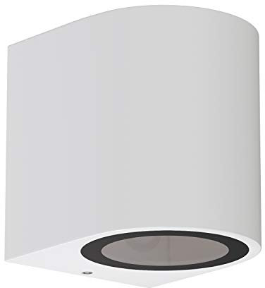 ledscom.de Wandleuchte ALSE für außen, IP54, Downlight, weiß matt, rund, 1x GU10 max. 35W