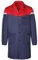 Yukirtiq Herren Arbeitsjacke Arbeitskittel Mechanisch Arbeitskleidung Warenhaus Berufsmantel Werkstatt Mantel Arbeitsmantel Lange Jacke, Navy Blau+Rot, M