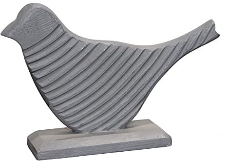 Antikas - Holzfigur, Taube, Klein, Grau, Tiere, Tierfiguren, Dekoration