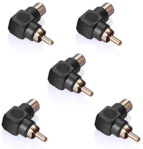 euroharry 5X 90-Grad-Cinch-Stecker auf Cinch-Buchsenadapter