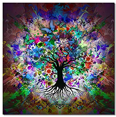 XIANGPEIFBH Arbre de vie par Gustav Klimt Paysage scandinave Art mural Toile Affiche et impressions Image abstraite Salon Décor 50x50cm (20x20in) Sans cadre