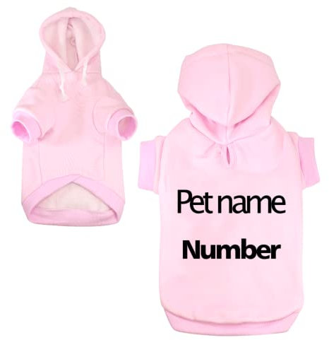 Personalisierte Hundekleidung,Hundemantel Für Kleine Hunde,Hundemantel Winter,Hunde Hoodie,Hunde Klamotten,Hunde Pulli (M,Rosa)